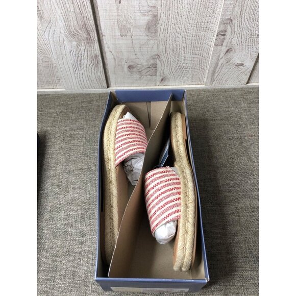 Womens Universal Thread Red Stripe Maren Slide On Open Toe Sandals Size 6.5 W - Picture 7 of 8